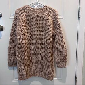 Zara Woman Chunky Alpaca Blend Sweater Size M Oatmeal Color Soft Cozy Pullover